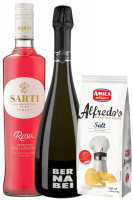 Aperitivo Sarti Rosa 70cl + Prosecco DOC Bernabei + Amica Chips Alfredo's Sale Marino 3x150gr