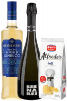 Aperitivo Mondoro Ai Fiori Di Sambuco 70cl + Prosecco DOC Bernabei + Amica Chips Alfredo's Sale Marino 3x150gr