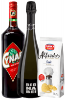 Amaro Cynar 70cl + Prosecco DOC Bernabei + Amica Chips Alfredo's Sale Marino 3x150gr