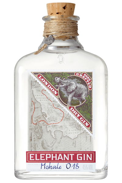 Elephant Gin, London Dry Gin, 500Ml, Ideale Per Gin Tonic Premium, Note Floreali, Fruttate, Speziate, Con Botaniche Dall'africa, Gin Artigianale Distillato In Alambicchi Di Rame, Idea Regalo, 45% Vol.-image