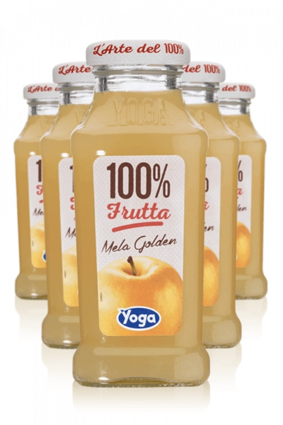 Yoga 100% Frutta Mela Golden Cassa Da 12 Bottiglie x 20cl 