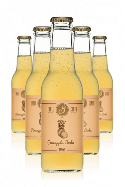 Three Cents Pineapple Soda Cassa Da 24 Bottiglie x 20cl