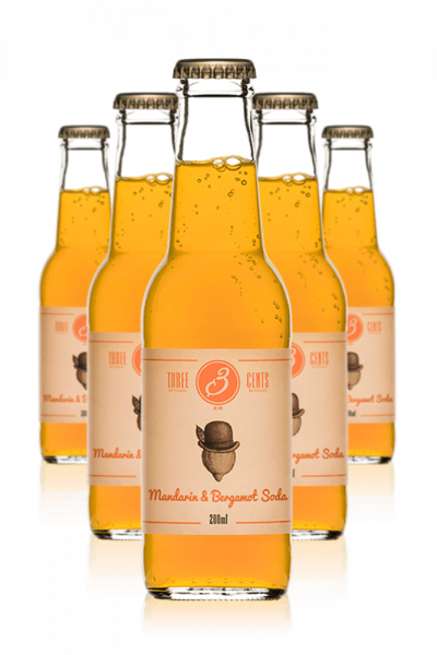 Three Cents Mandarin & Bergamot Soda Cassa da 24 bottiglie x 20cl