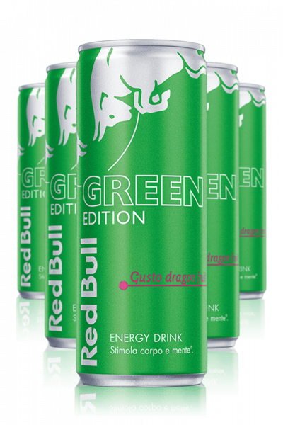 Red Bull Energy Drink Green Edition Gusto Dragon Fruit Cassa da 24 Lattine x 25cl