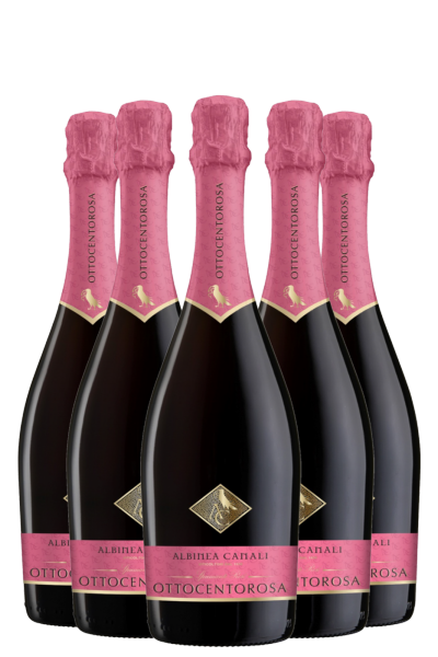 6 Bottiglie Spumante Rosé Ottocentorosa Albinea Canali 2018