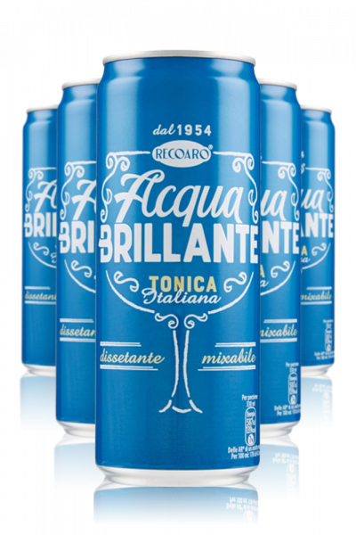 Acqua Brillante Recoaro Cassa da 24 Lattine x 33cl