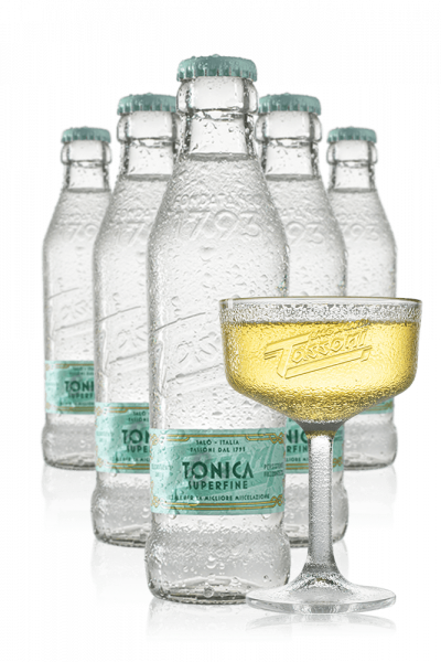 Tonica Superfine Tassoni Cassa da 25 bottiglie x 18cl + OMAGGIO 4 bicchieri coppa Tassoni