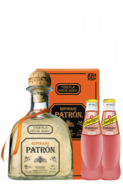 Tequila Patrón Reposado 70cl (Astucciato) + OMAGGIO Schweppes Pompelmo In Rosa 4 x 18cl