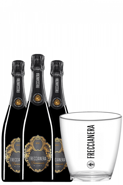 3 Bottiglie Franciacorta DOCG Freccianera Brut 2021 Fratelli Berlucchi + OMAGGIO glacette Bernabei & Freccianera