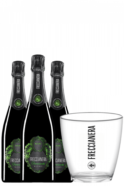 3 Bottiglie Franciacorta DOCG Freccianera Brut Nature 2018 Fratelli Berlucchi+ OMAGGIO glacette Bernabei & Freccianera