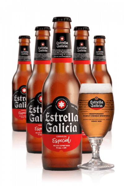 Estrella Galicia Especial Cassa da 24 bottiglie x 33cl + OMAGGIO 6 bicchieri Estrella Galicia