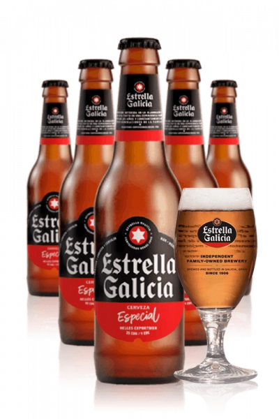 Estrella Galicia Especial Cassa da 24 bottiglie x 33cl + OMAGGIO 6 bicchieri Estrella Galicia