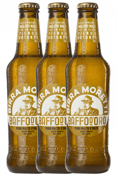 Birra Moretti Baffo d'Oro da 3 bottiglie x 33cl