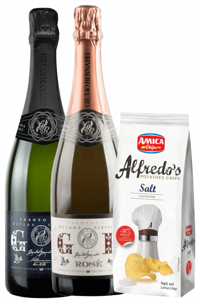 Trentodoc Giulio Bernabei Brut Bernabei + Rosé + Amica Chips Sale Marino Alfredo's 3 x 150gr