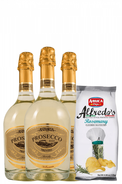 3 Prosecco DOC Treviso Butterfly 2024 Astoria + Amica Chips Rosmarino Alfredo's 3 x 130gr