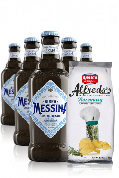 Birra Messina Cristalli Di Sale Da 24 x 33cl + Amica Chips Rosmarino Alfredo's 3 x 130gr
