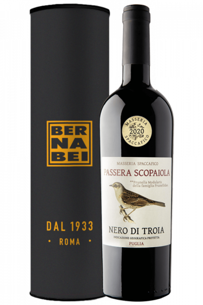 Nero Di Troia Passera Scopaiola Masseria Spaccafico 2024 + 1 Tubo Regalo Bernabei