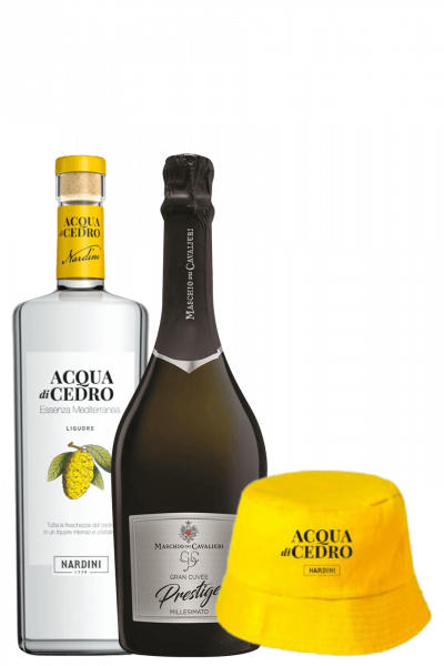 Liquore Acqua Di Cedro Nardini 1Litro + OMAGGIO 1 Gran Cuvée Prestige Extra Dry 2023 Maschio Dei Cavalieri + OMAGGIO 1 cappello acqua di cedro 