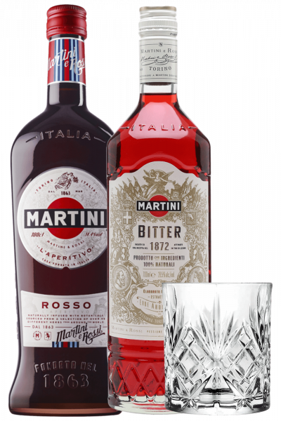 Martini Rosso 1Litro + Martini Riserva Speciale Bitter 70cl + OMAGGIO 2 bicchieri Martini