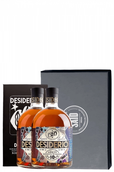 2 Bottiglie Ron Desiderio 10 Anni + Box Cioccolata Said 24 pezzi