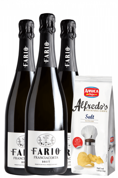 3 Franciacorta DOCG Fario Brut + Amica Chips Sale Marino Alfredo's 3 x 150gr