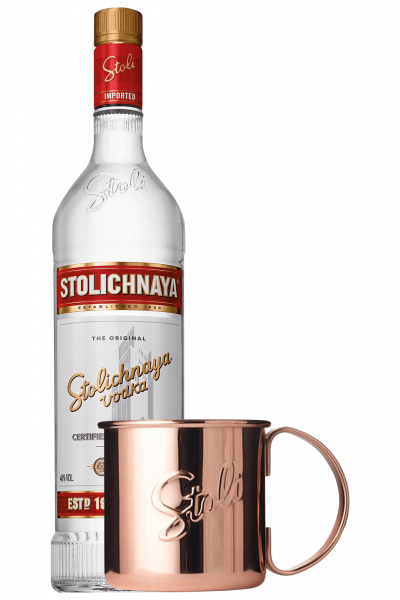 Vodka Stolichnaya 1Litro + OMAGGIO 2 tazze Stolichnaya