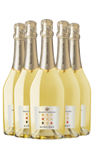 6 Bottiglie Vino Spumante Shãh Mat Bianco Extra Dry Maschio Dei Cavalieri  