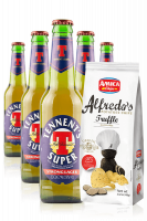 Tennent's Super da 24 x 33cl + Amica Chips Tartufo Alfredo's 3 x 100gr
