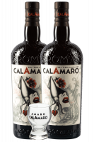 2 Bottiglie Amaro Calamaro 70cl + 6 bicchieri shot Calamaro