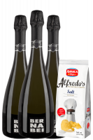 3 Prosecco DOC Treviso Millesimato 2023 Bernabei + Amica Chips Sale Marino Alfredo's 3 x 150gr