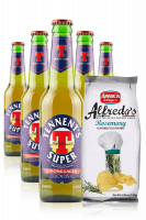 Tennent's Super da 24 x 33cl + Amica Chips Rosmarino Alfredo's 3 x 130gr