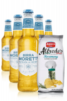 Birra Moretti Filtrata A Freddo da 24 x 33cl + Amica Chips Rosmarino Alfredo's 3 x 130gr
