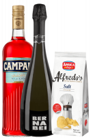 Bitter Campari 1Litro + Prosecco DOC 2022 Bernabei + Amica Chips Sale Marino Alfredo's 3 x 150gr