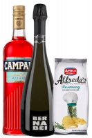 Bitter Campari 1Litro + Prosecco DOC 2022 Bernabei + Amica Chips Rosmarino Alfredo's 3 x 130gr