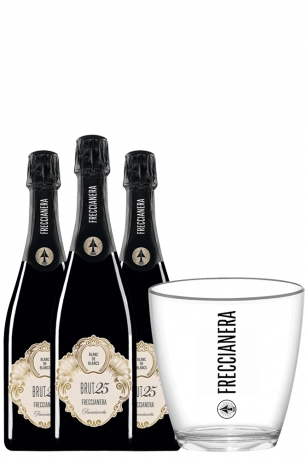 3 Bottiglie Franciacorta DOCG Freccianera Brut 25 Fratelli Berlucchi + OMAGGIO glacette Bernabei & Freccianera