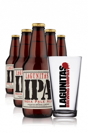 Lagunitas Ipa Cassa da 24 bottiglie x 355ml + OMAGGIO 6 bicchieri Lagunitas 40cl