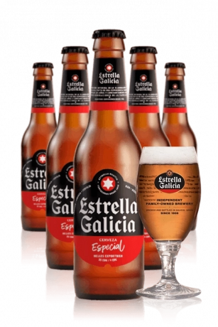 Estrella Galicia Especial Cassa da 24 bottiglie x 33cl + OMAGGIO 6 bicchieri Estrella Galicia