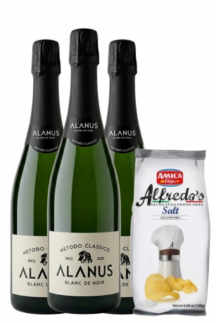 3 Metodo Classico Alanus Extra Brut Blanc De Noir + Amica Chips Sale Marino Alfredo's 3 x 150gr